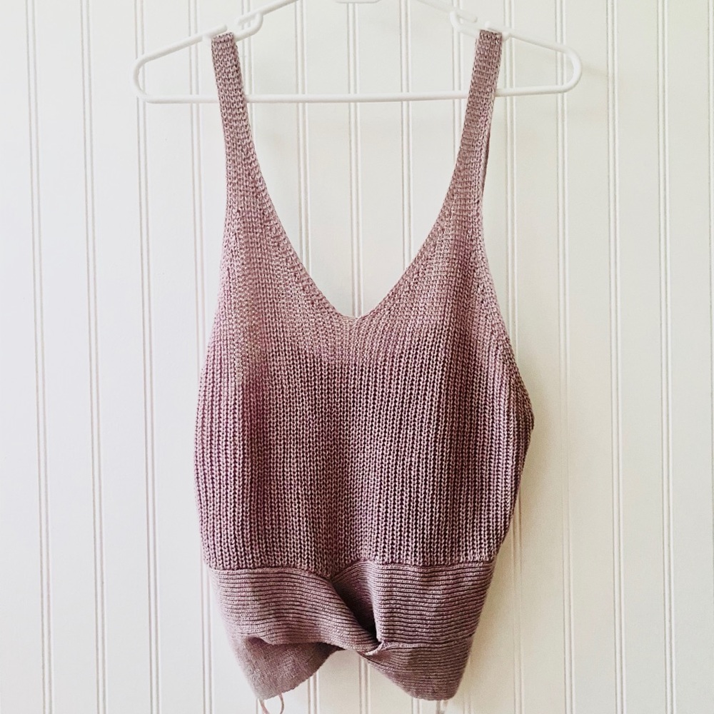 💜LANE TREE Knot-Front Knit Summer Tank Top💜